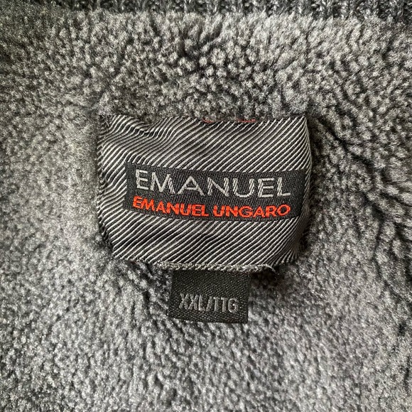 Emanuel Ungaro gray fleece lined zip front sweater XXL - Picture 10 of 11